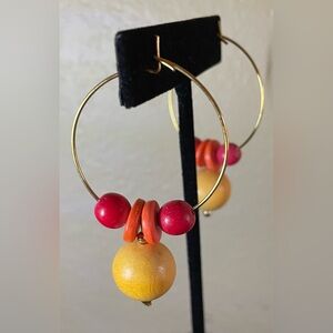 Colorful Beaded Hoop Earrings